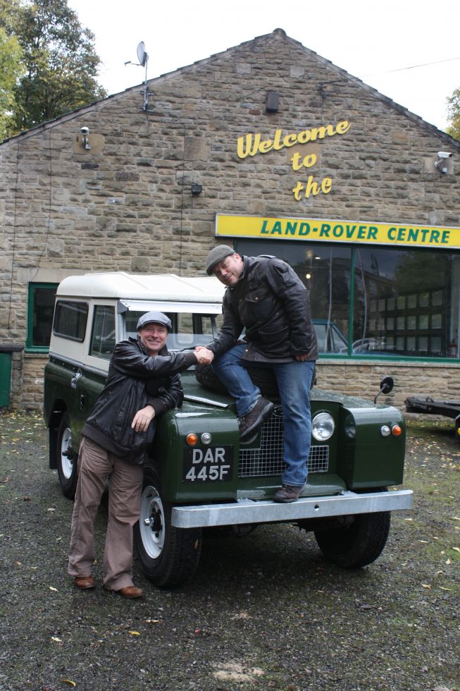 Dan & Dan come to collect their 1968 Land Rover for “The Middle Aged Road Trip”