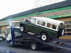 1971 Land Rover series IIA 109 LHD - Loaded up - ready for it's trip to Southampton Docks